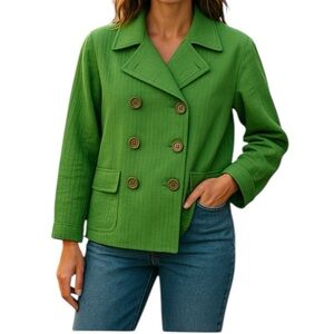 Elliott Lauren Green Button Front Jacket Size 8
